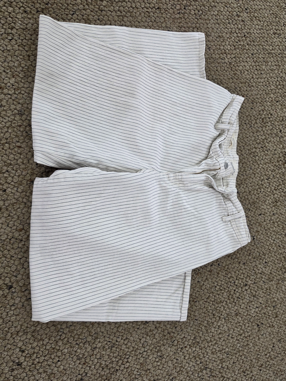 Universal Thread White/Cream With Blue Pinstripe Wide Leg Jeans